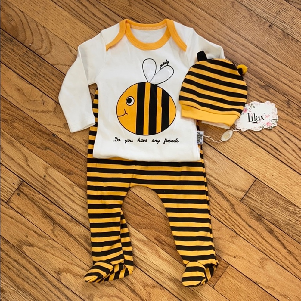 Unisex Bumblebee Long-sleeve shirt and pants set